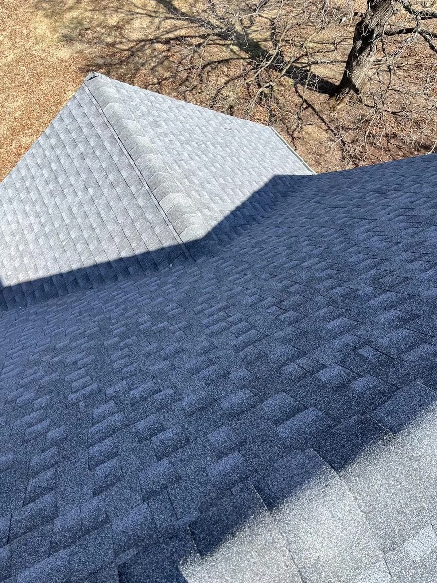 Hip and ridge cap detail on new GAF Timberline HDZ Oyster Gray roof — Hillsborough Township