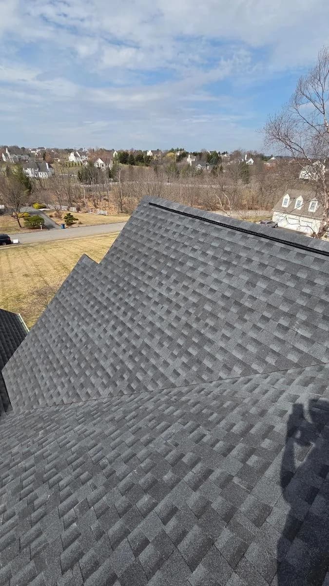Hip-and-valley framing on new GAF Timberline HDZ Charcoal roof — Raritan Township