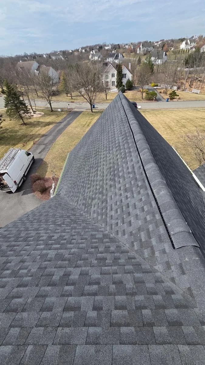 Valley flashing detail on new GAF Timberline HDZ roof — Raritan Township