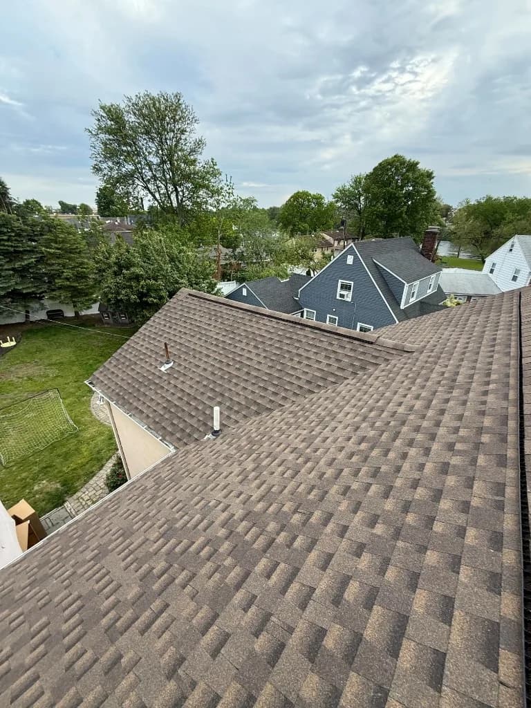 Brown architectural shingles roof replacement — NJ