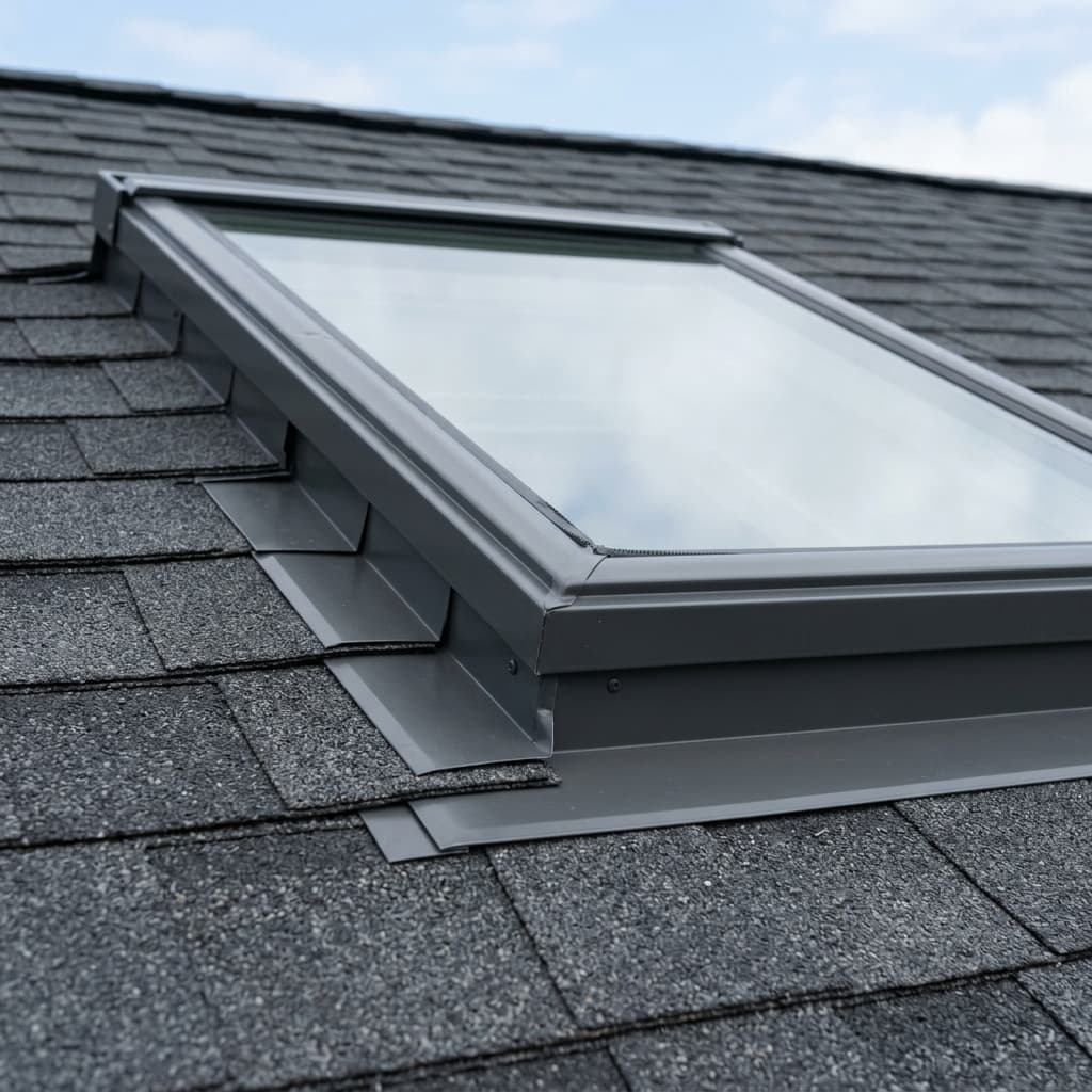 Skylight roof flashing detail