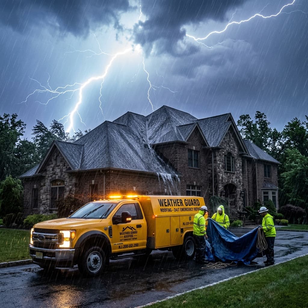 Emergency storm damage roof repair in NJ